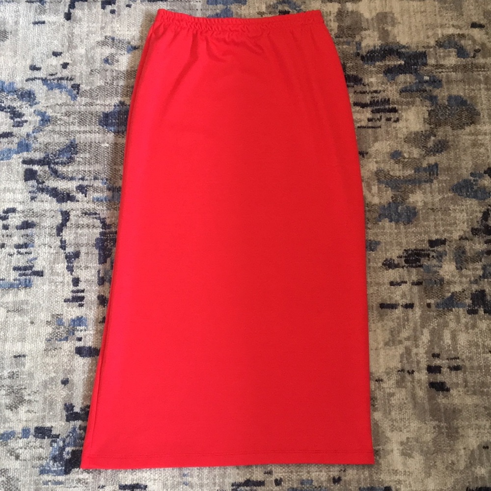Custom made red midi skirt